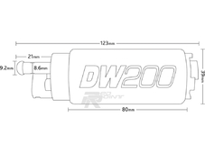 DeatschWerks Топливный насос DW200 погружной 265 л.ч. универсальный